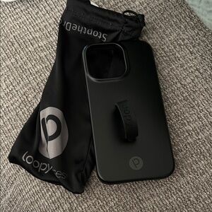 Loopy Black iPhone 13pro Case with Strap